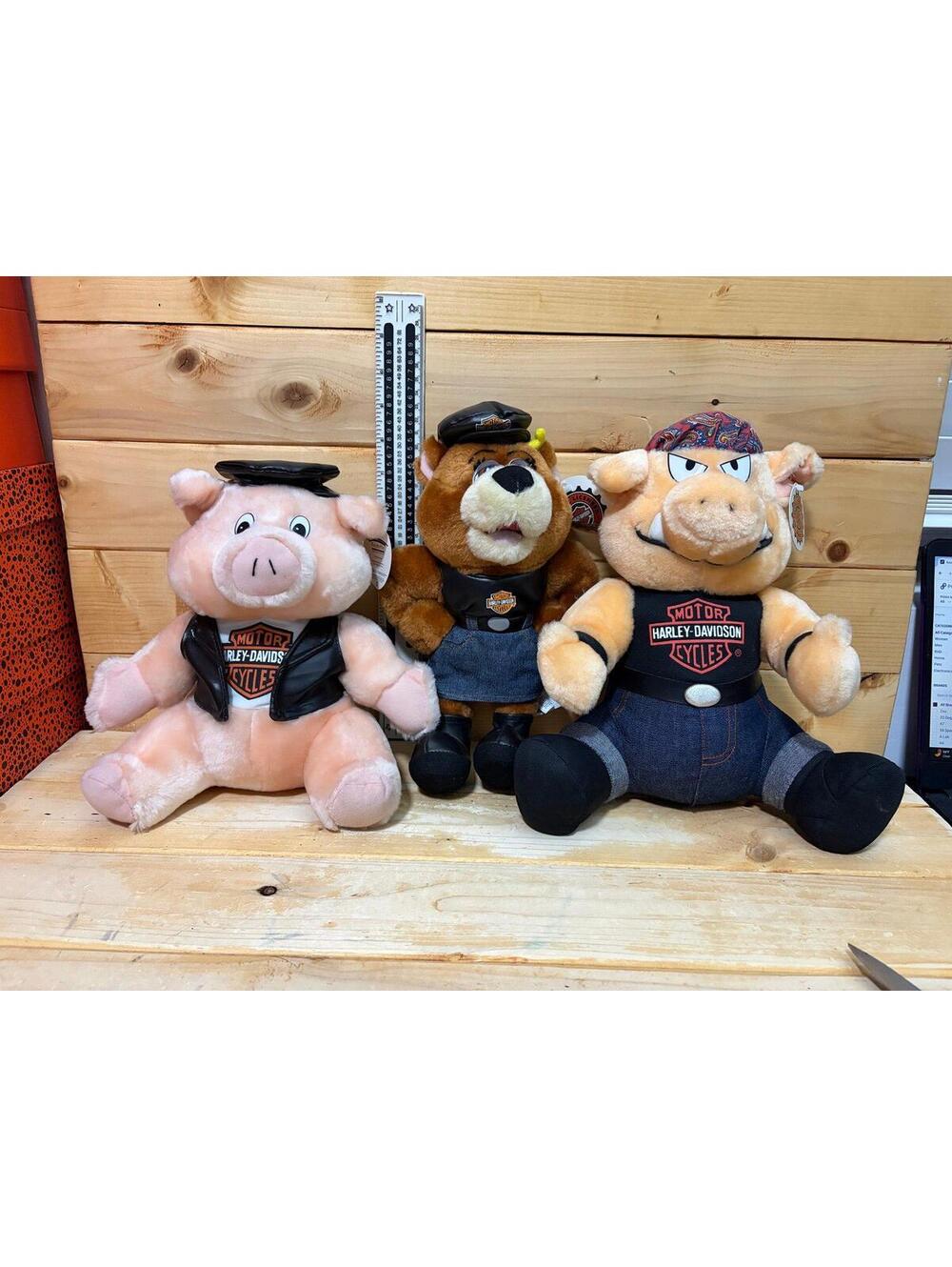 3 New vintage Harley Davidson Plush toys with tags